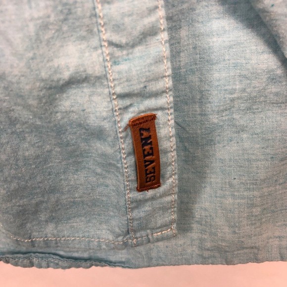 Seven7 Jeans Co Mens Button Down Short Sleeve Size L  (BM1) - Picture 3 of 5